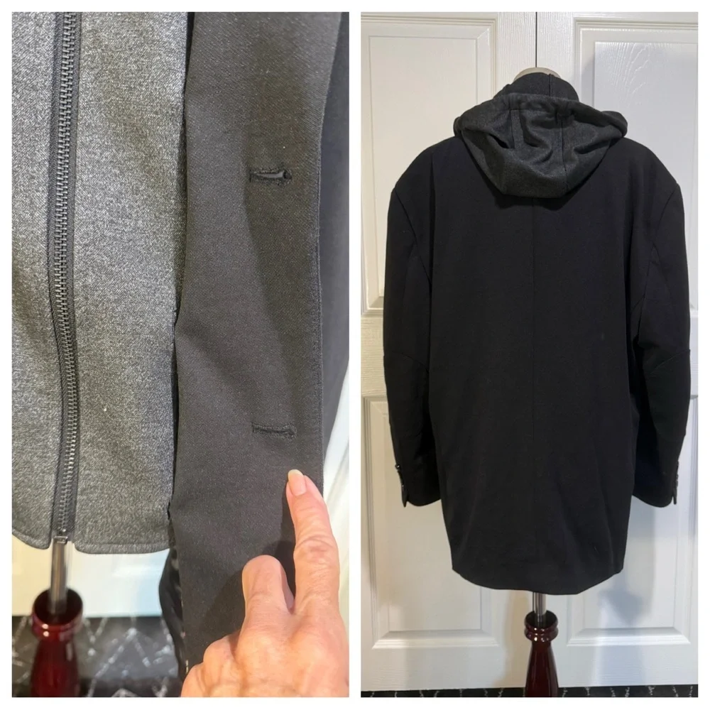PROJEK RAW BLACK WITH REMOVABLE HOOD KNIT BLAZER